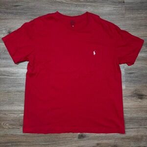 bright red polo ralph lauren pocket tee